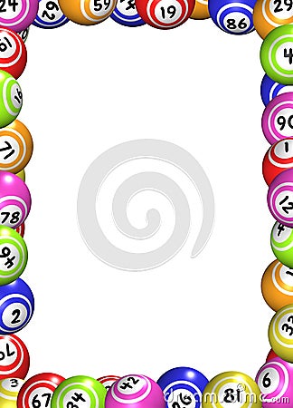 Bingo Balls Frame Stock Photo