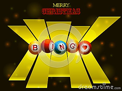 Bingo balls over festive background and 3D stripes Stock Photo