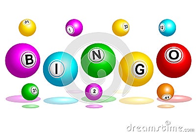 Bingo Balls Text Vector Illustration