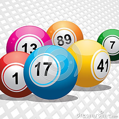 Bingo Balls on white 3D Background Stock Photo