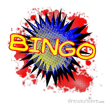 Bingo Comic Exclamation Vector Illustration