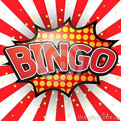 Bingo, Comic Speech Bubble Vector Illustration