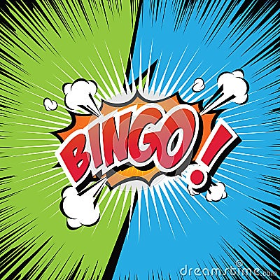 Bingo! Comic Speech Bubble, Cartoon Vector Illustration