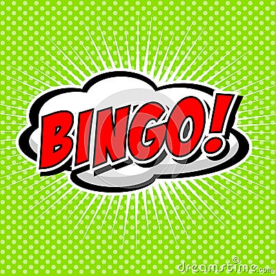 Bingo! Comic Speech Bubble, Cartoon Vector Illustration