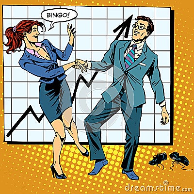 Bingo financial success dance business Vector Illustration