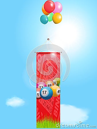 Bingo flying banner and balloons Stock Photo