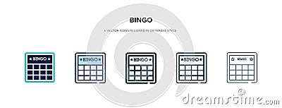 Bingo icon in different style vector illustration. two colored and black bingo vector icons designed in filled, outline, line and Vector Illustration