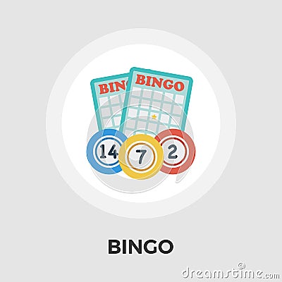 Bingo Icon Flat Vector Illustration