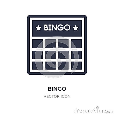 bingo icon on white background. Simple element illustration from Entertainment and arcade concept Vector Illustration