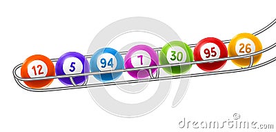 Bingo or lottery colored number balls. Vector Illustration