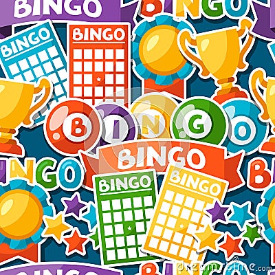 Bingo or lottery game seamless pattern with balls Vector Illustration