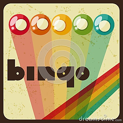 Bingo or lottery retro game illustration Vector Illustration