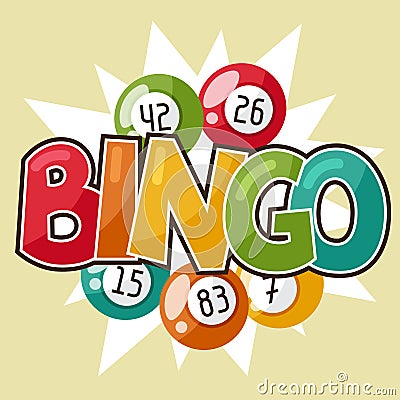 Bingo or lottery retro game illustration Vector Illustration