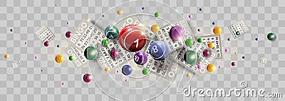 Bingo lottery ticket lucky balls and numbers of lotto vector design Vector Illustration