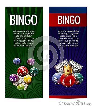 Bingo lotto lottery banners template. Vector Illustration