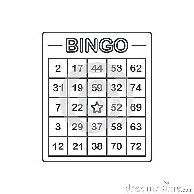 Bingo Score Card vector icon symbol game isolated on white background Vector Illustration