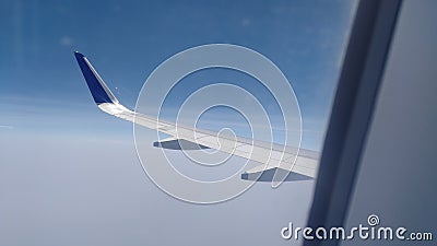 Bings of airplane and blue sky Stock Photo