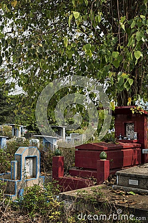 Binh Hung Hoa, the largest cemetery in Ho Chi Minh City, Vietnam, in the afternoon Editorial Stock Photo