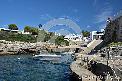 Port of Binibeca with small beach, Menorca Editorial Stock Photo