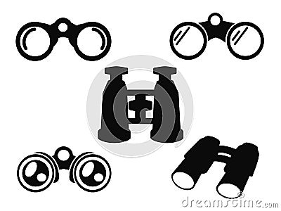 Binocular Icon Symbol Set Vector Illustration