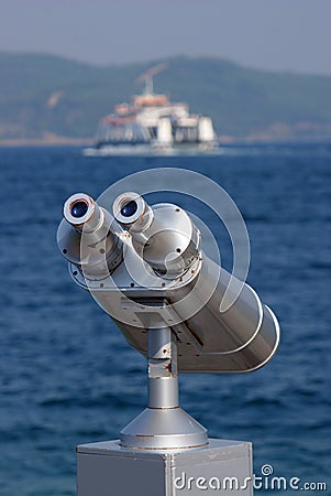 Binocular for sea seeing Stock Photo