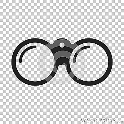 Binocular vector icon. Binoculars explore flat illustration Vector Illustration