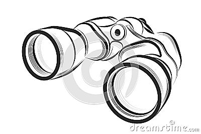 Binocular on a white background. Vector Illustration