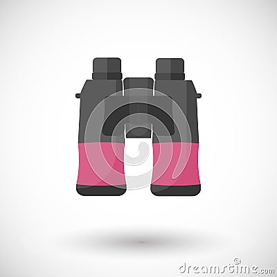 Binoculars flat icon Cartoon Illustration