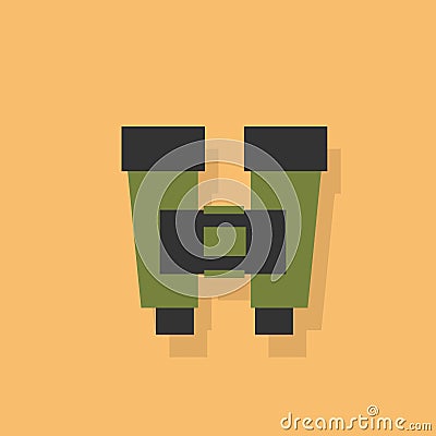 Binoculars flat icon design vector illustration Vector Illustration