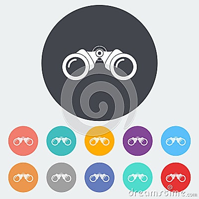 Binoculars flat icon Vector Illustration