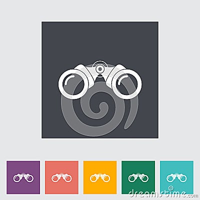 Binoculars flat icon Vector Illustration