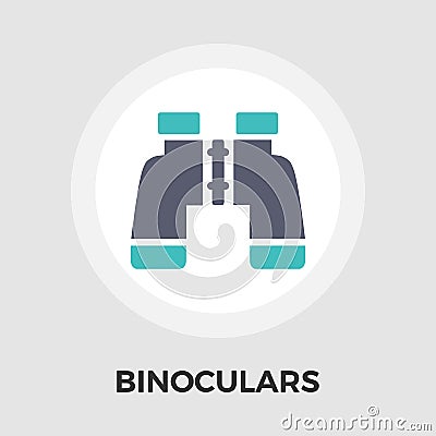 Binoculars Flat Icon Vector Illustration