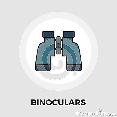 Binoculars Flat Icon Vector Illustration