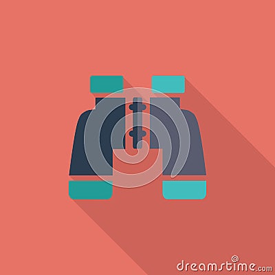 Binoculars flat icon Vector Illustration