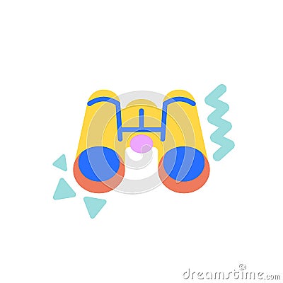 Binoculars flat icon Vector Illustration