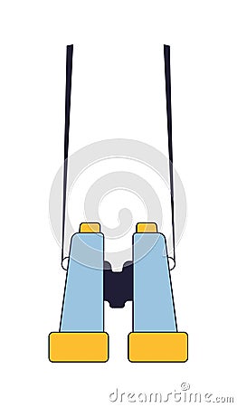 Binoculars flat line color isolated vector object. Vector Illustration