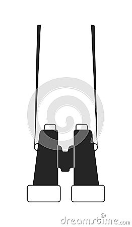 Binoculars flat monochrome isolated vector object Vector Illustration