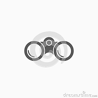 Binoculars icon, reflector, field glass Vector Illustration