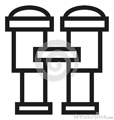 Binoculars icon. Field glasses. Optical device in linear style Vector Illustration