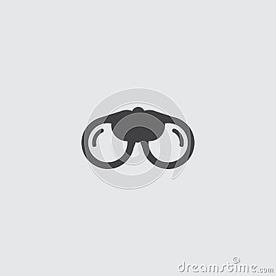 Binoculars icon in a flat design in black color. Vector illustration eps10 Cartoon Illustration