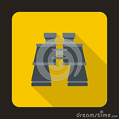 Binoculars icon, flat style Vector Illustration