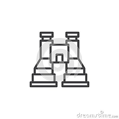 Binoculars line icon Vector Illustration