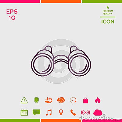 Binoculars line icon Vector Illustration