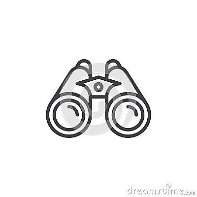 Binoculars line icon, outline vector sign Vector Illustration