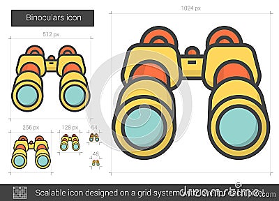 Binoculars line icon. Vector Illustration