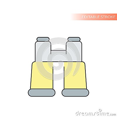 Binoculars line vector icon Vector Illustration