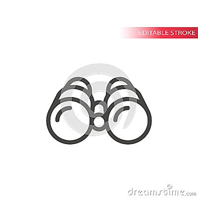 Binoculars line vector icon. Outline binocular symbol. Vector Illustration