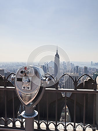 Binoculars in Manhattan Stock Photo