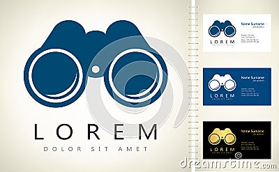 Binoculars. Single shinny binoculars icon illustration. Vector Illustration