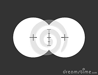 Binoculars view icon. Viewfinder illustration symbol. Sign zoom watch vector Stock Photo